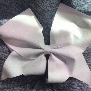 White sparkle hair bow